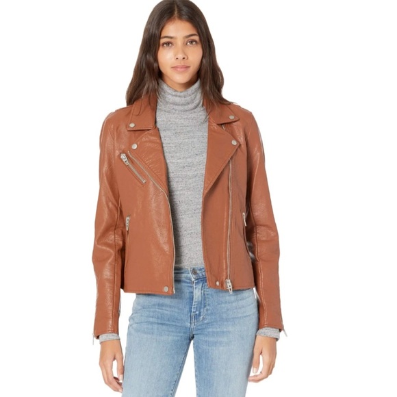BLANK NYC Vegan leather moto jacket redwood NWT Small - Picture 3 of 6